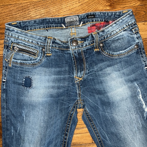 ReRock Express distressed boot cut jeans sz 8 - Picture 2 of 3